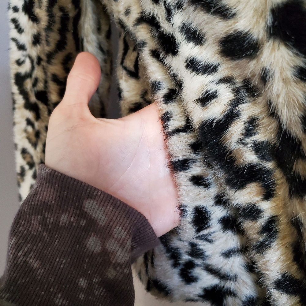 Express Leopard Print Fur Jacket - image 6
